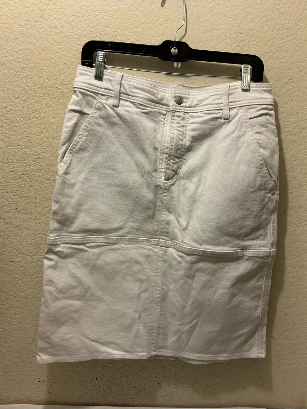 A.L.C. White Midi Denim Pencil Skirt size 6